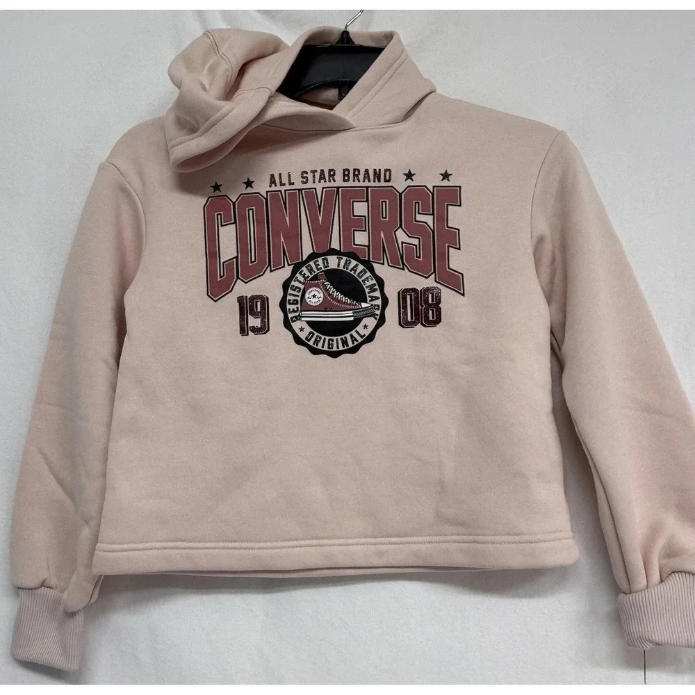 Converse All Star Girls Hoodie Size S 8-10 Pink Blush New